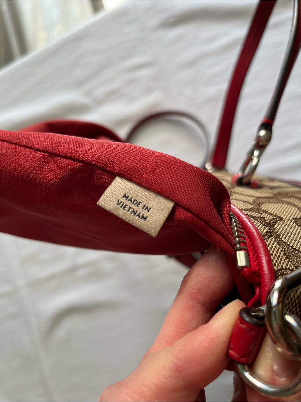 Coach Prairie Satchel with Signature Cs and Red Leather Trim - Picture 13 of 15